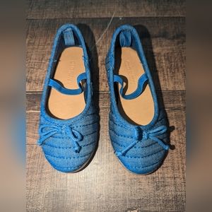Old Navy Blue Quilted Ballet Flats Toddler Sizes 6 - NEW